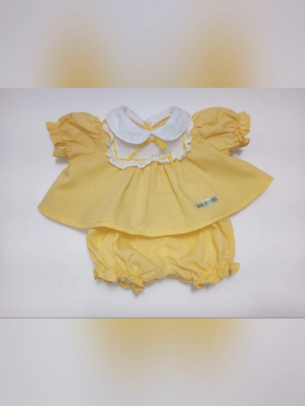 Cabbage Patch Kids Doll Clothes, Yoke Dress & Bloomers Golden Yellow 13H OK CPK